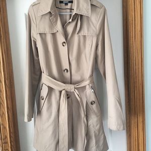 DKNY Trench Coat Tan/Khaki colored